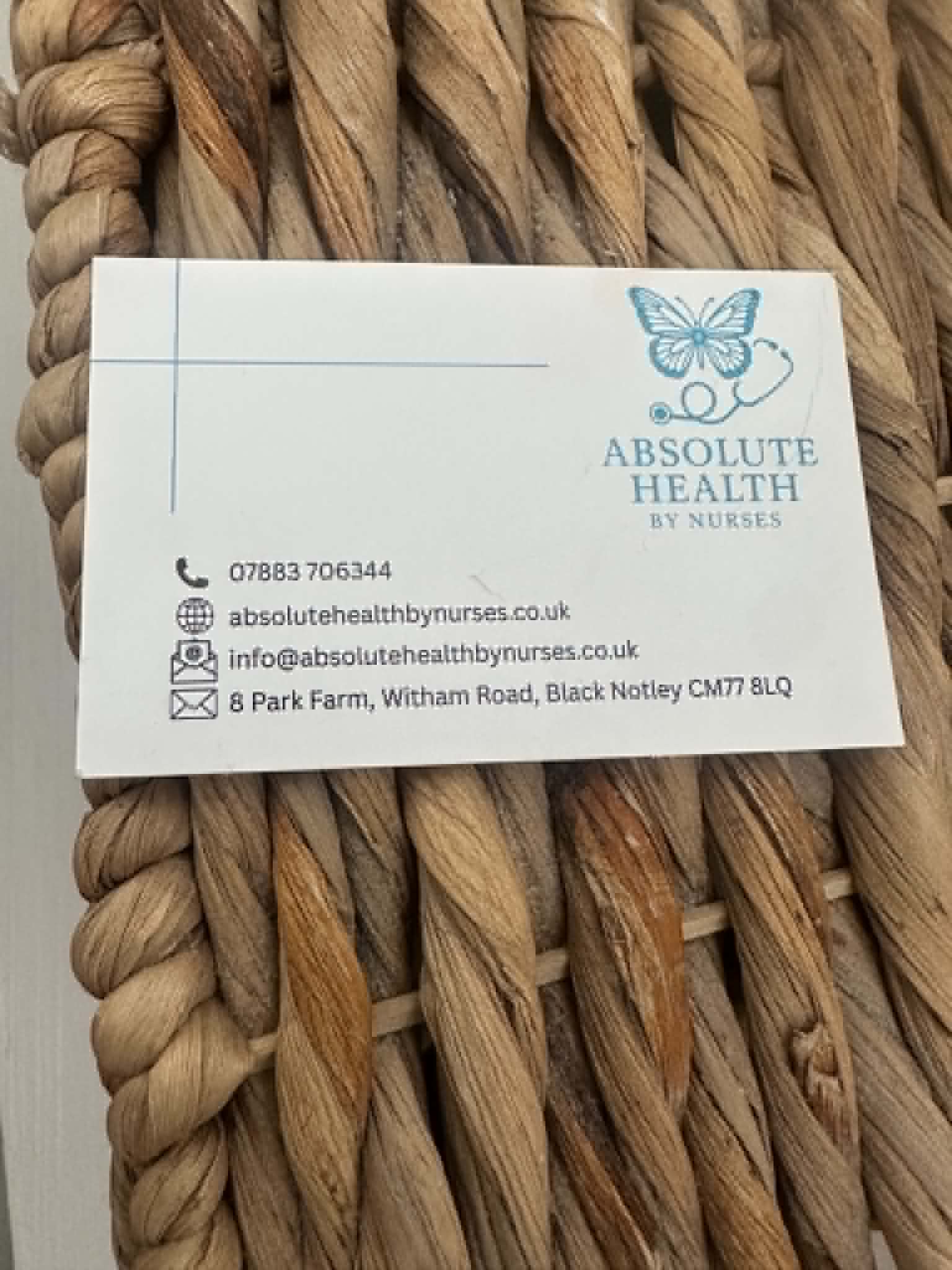 Absolute Health by Nurses business card