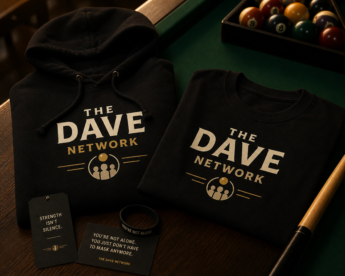 The Dave Network hoodie and t-shirt merchandise